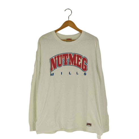 ナツメグ NUTMEG ロゴプリント クルーネック ロングスリーブ Tシャツ メンズ